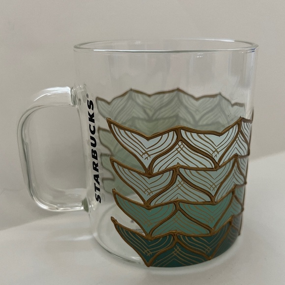 NWT Starbucks 2020 Siren Mermaid Tail 50th Anniversary Glass Mug Cup 12 … - Picture 1 of 4